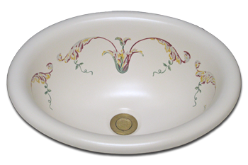 bathroom sink hand painted old world floral